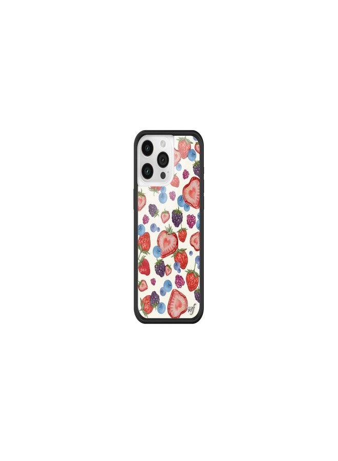 Wildflower Cases - Fruit Tart, Compatible with Apple iPhone 16 Pro Max | Berry Blue Red Pink Popular Aesthetic Cute Trend - Protective Black Bumper, 4ft Drop Test Certified, Women Owned Small Business - Image 1