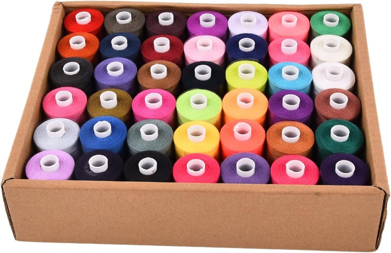 Polyester Sewing Threads Set, 1000 Yards 42 Colors Assorted Spools, High - Strength Machine Embroidery Thread for Household DIY Projects with Universal Compatibility - Image 2