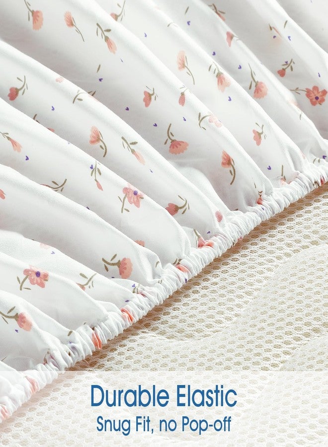 BYSURE Queen Sheet Set 6 Pieces (Pink Floral), Cottage Core Botanical Patterned Sheets, Victorian Flower Microfiber Bedding Decor - Image 5