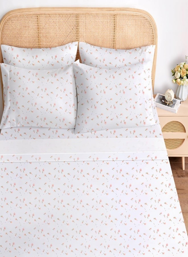 BYSURE Queen Sheet Set 6 Pieces (Pink Floral), Cottage Core Botanical Patterned Sheets, Victorian Flower Microfiber Bedding Decor - Image 2