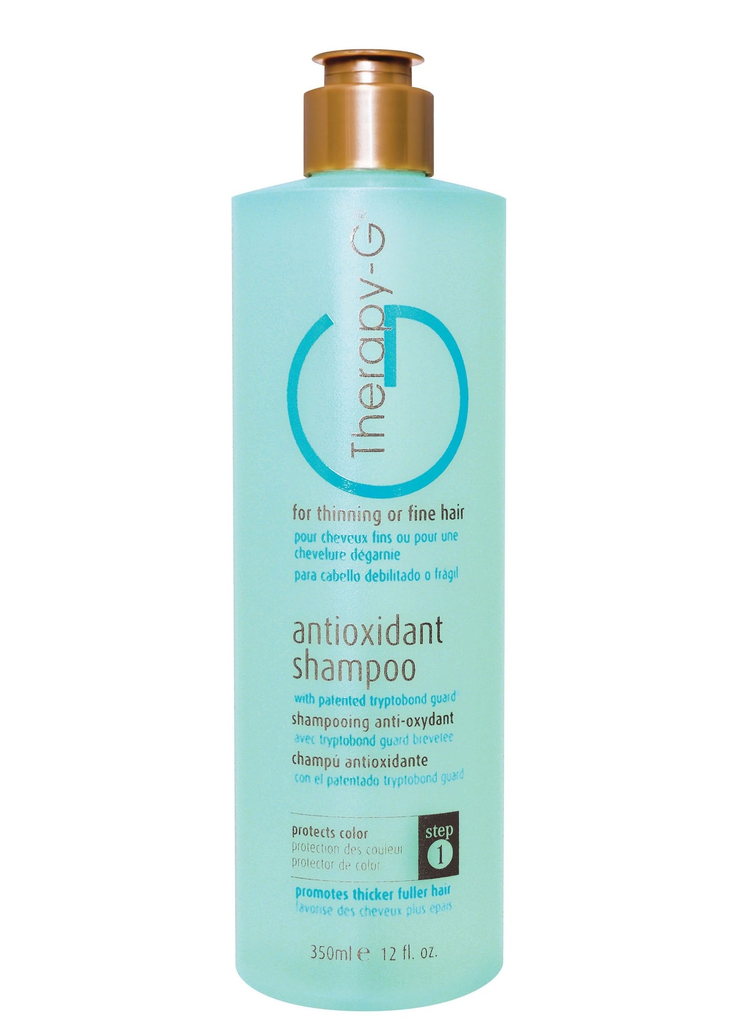 Therapy-G Therapy-G Antioxidant Shampoo (350ml 12 oz) for fine, thinning hair and anti hair loss. Protects hair color and prevents damage and helps inhibit DHT and stimulate renewed growth shampoo.. 