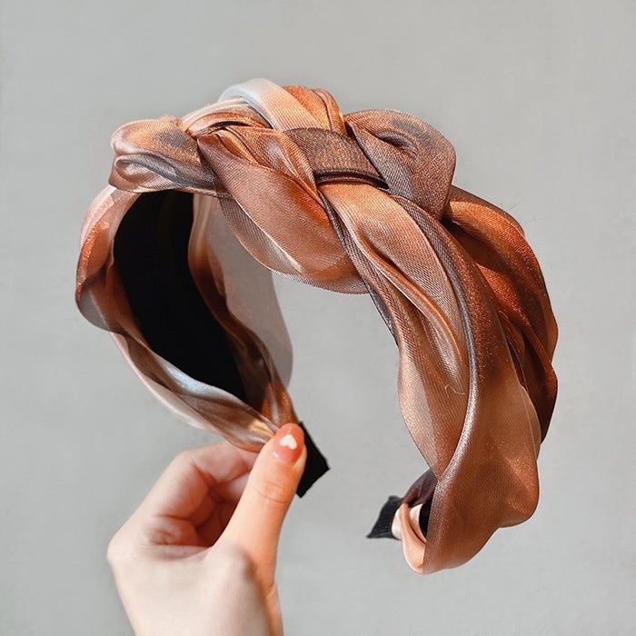 Generic Fashionable Wide Headband 4# Fluorocarbon Champagne Gold