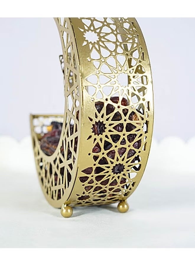 لارافيل حاويات تخزين الطعام، صينية فواكه بتصميم القمر لرمضان مبارك، ذهبي كبير - Image 2