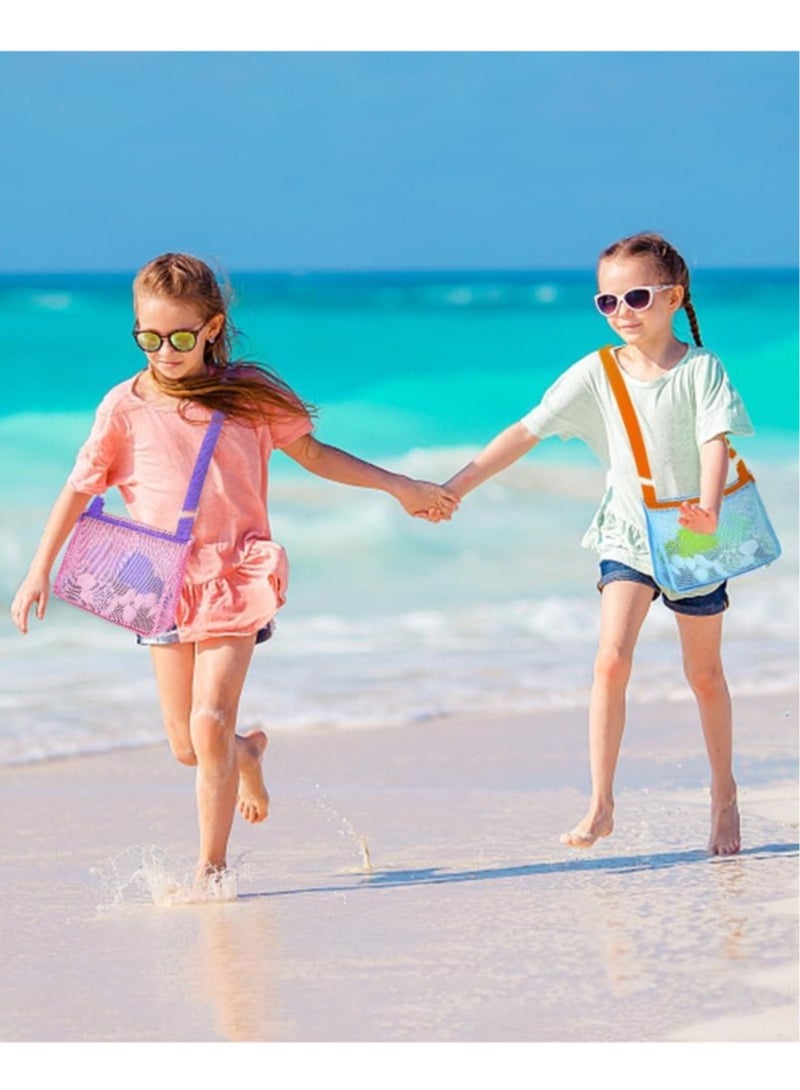 General Beach Toy Mesh Beach Bag, 3Pcs Seashell Collecting Bags with Adjustable Shoulder Straps, Sand Toys for Kids Shell Bags for Picking Up Shells  - Image 4