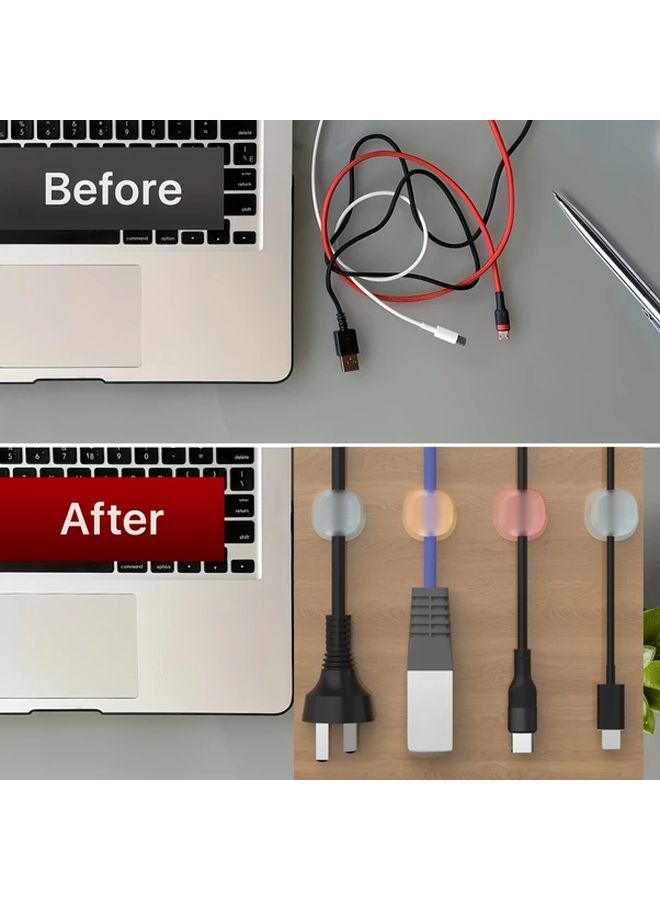 Transparent Pink Magnetic Cable Clips 12 Pcs for Office Desk Wire Organization - Image 5