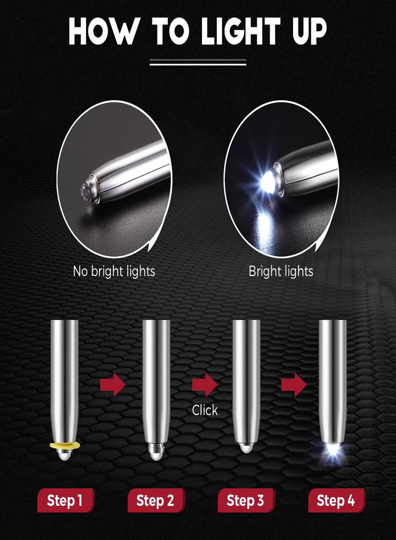 Excefore Stylus Pen for Touchscreen Devices 5 Pcs Multi-Function Capacitive Pen With LED Flashlight Ballpoint Pen 1.0 mm Black Ink Metal Pen Stylus Pen for Touch Screens 3 In 1 Stylus Ballpoint Pen - Image 4