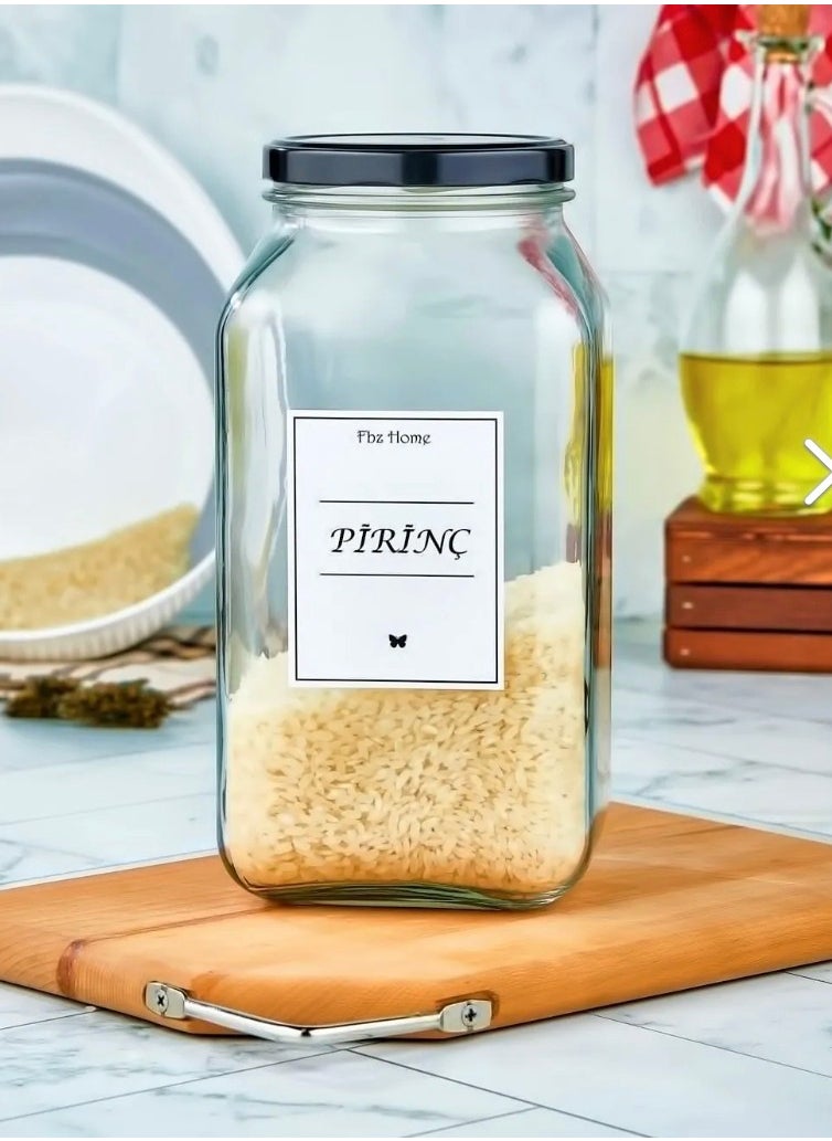 Fbz Home Decorative Kitchen Organizer Rice Jar 3000 ml Glass Storage Container  - Image 1