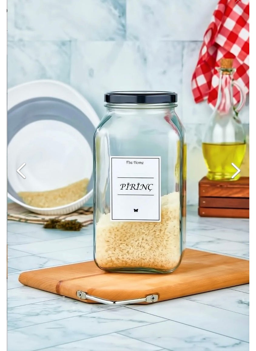 Fbz Home Decorative Kitchen Organizer Rice Jar 3000 ml Glass Storage Container  - Image 2