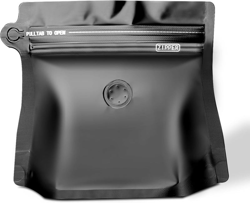 ODDIER 3.5oz 1/5 lb 60pcs Coffee Bags with Valve,Vented Coffee Bag Barrier Bags Coffee Packaging Coffee Storage Pouches Stand-up Bags for Food Diamond Shaped Need to Use Heat Sealing Machine（Black） - Image 1