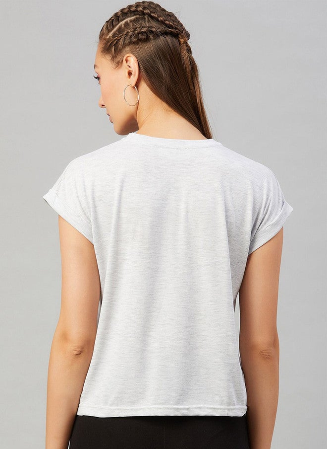 CHIMPAAANZEE Women Grey Typography Printed Regular Fit T-shirt - Image 5