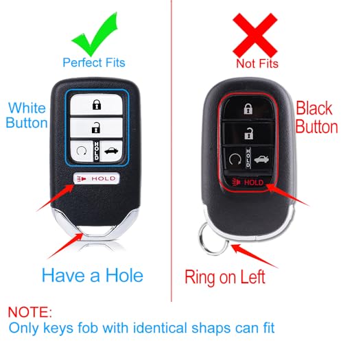 Cacacar Key Fob Cover 2016-2022 for Honda with Keychain, Premium Soft TPU Full Protection Key Fob Case for Honda Accord Civic CRV Pilot Passport Smart Remote Key Protector (Size C-Ivory) - Image 3
