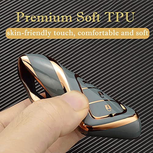 Cacacar Key Fob Cover 2016-2022 for Honda with Keychain, Premium Soft TPU Full Protection Key Fob Case for Honda Accord Civic CRV Pilot Passport Smart Remote Key Protector (Size C-Ivory) - Image 5