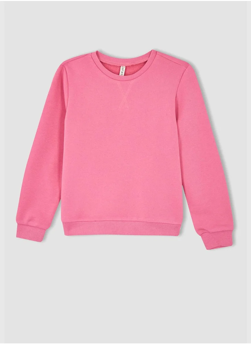 DeFacto Long Sleeve Crew Neck Sweater