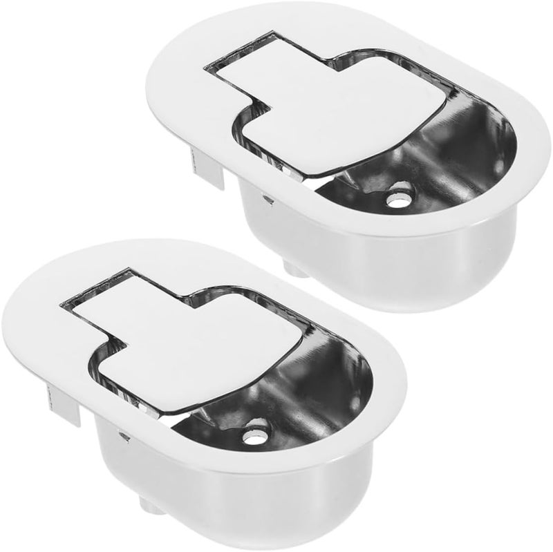 VOSAREA 2pcs Adjustable Metal Recliner Pull Handle for Sofa and Chair Heavy-Duty Silver Replacement Parts Compatible Most Brands Easy to Install - Image 1