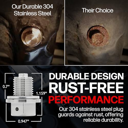 Votex - Made In USA - M14x1.5MM Magnetic Engine Oil Drain Plug w/High-Temperature Neodymium Magnet, Stainless Steel, For Acura, Audi, Chevrolet, Chrysler, Dodge, Ford, Honda, Hyundai, Jeep, Kia + More - Image 5