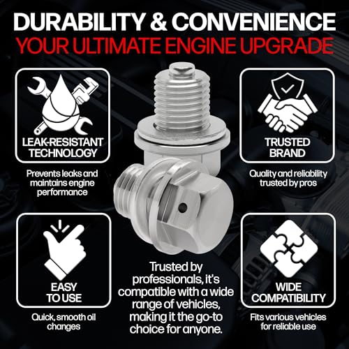 Votex - Made In USA - M14x1.5MM Magnetic Engine Oil Drain Plug w/High-Temperature Neodymium Magnet, Stainless Steel, For Acura, Audi, Chevrolet, Chrysler, Dodge, Ford, Honda, Hyundai, Jeep, Kia + More - Image 4