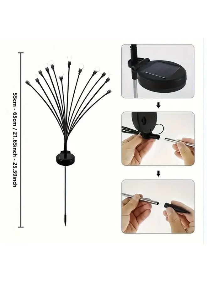 12 Fireflies Solar Outdoor Garden Lights 8 Modes Warm White Auto On Off Waterproof - Image 3