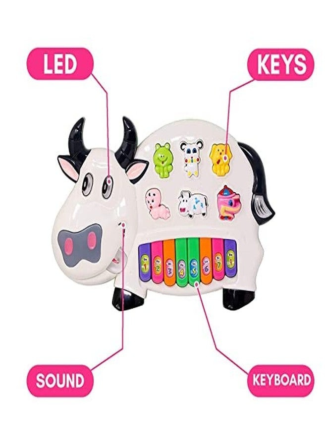 Goyal's Cow Piano Musical Piano with 3 Modes, Flashing Lights & Wonderful Animal Sound Music - Image 2