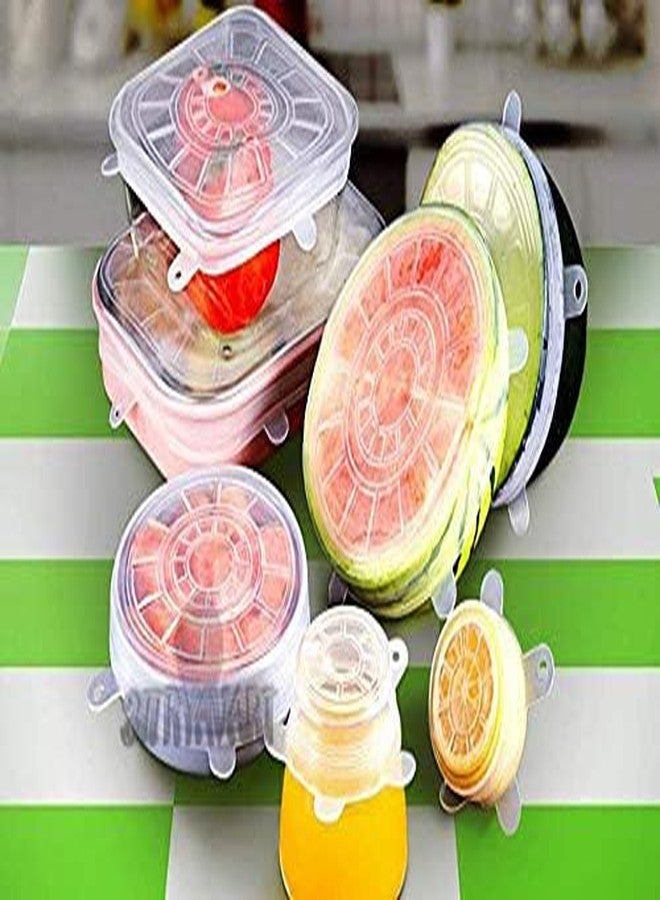 ARYAVART Silicone Lid Set By ARYAVART | Silicon lids for containers, Silicon Stretchable lids, Silicone lids and Cover - (Multicolor, Pack Of 6) - Image 2