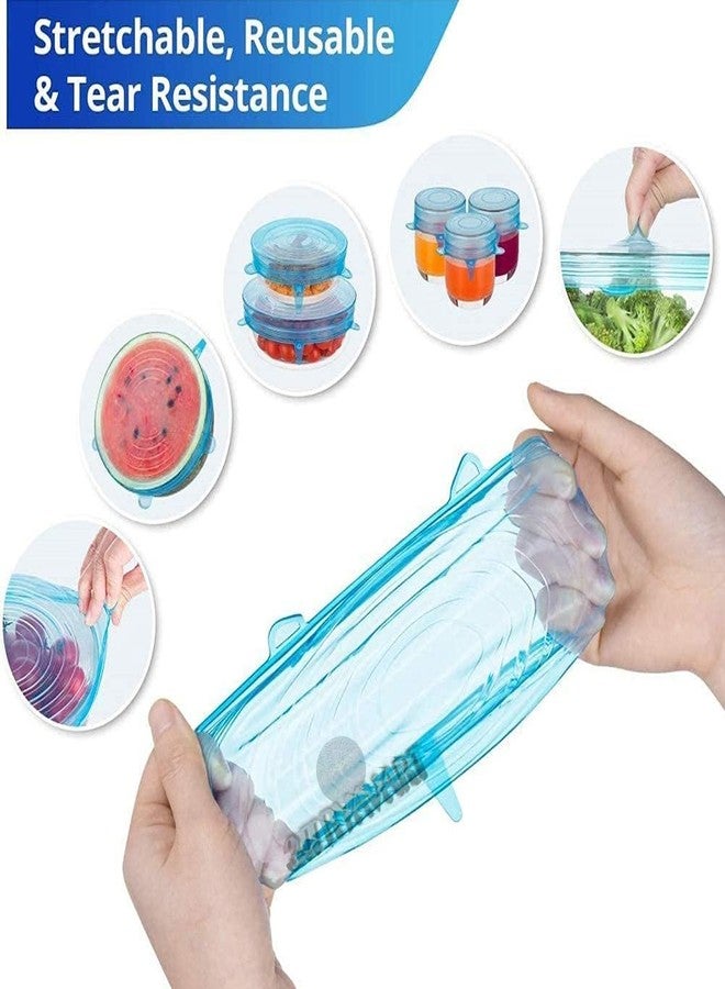 ARYAVART Silicone Lid Set By ARYAVART | Silicon lids for containers, Silicon Stretchable lids, Silicone lids and Cover - (Multicolor, Pack Of 6) - Image 5