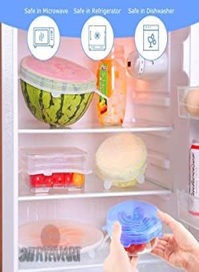ARYAVART Silicone Lid Set By ARYAVART | Silicon lids for containers, Silicon Stretchable lids, Silicone lids and Cover - (Multicolor, Pack Of 6) - Image 4