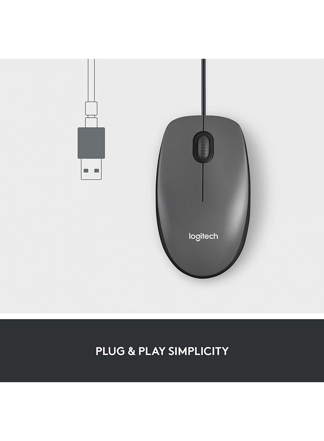 Logitech M100 Wired USB Mouse Black - Image 3