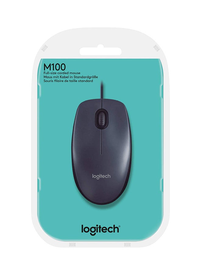 Logitech M100 Wired USB Mouse Black - Image 2