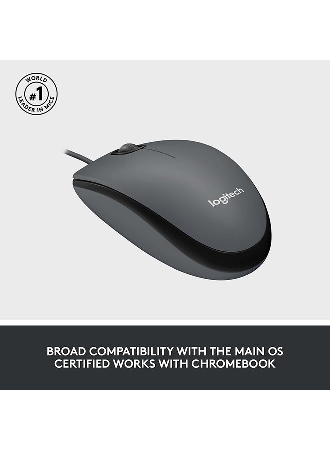 Logitech M100 Wired USB Mouse Black - Image 4