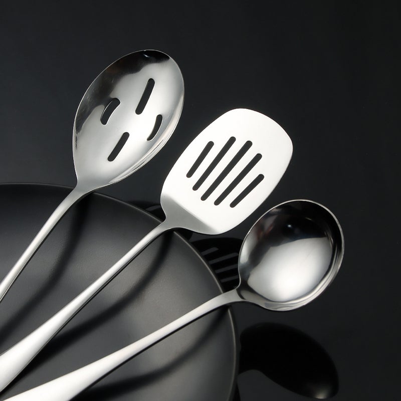 1010 Series Stainless Steel Serving Spoon And Spatula For Restaurants, Els, And Canteens With Long Handles, Small Soup Ladle For El And Canteen Use - Image 4