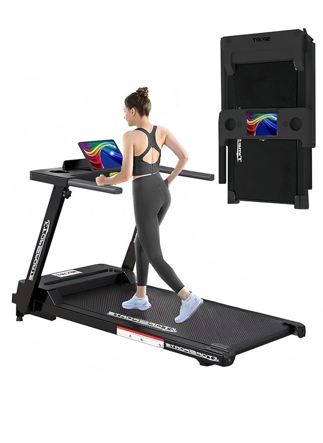 Favarey Foldable Electric Treadmill, 2.5 Horsepower at Peak, Withstands a Weight of 100 Kg, with LED Screen, for Walking & Running, Cardio Exercise Machine, Store Under Bed/Sofa, Preset and Adjustable Programs  - Image 1