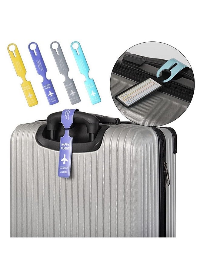 SPOONERY سبونري 4 قطع بطاقة حقائب | ملصقات حقائب PVC | بطاقات حقائب للسفر | بطاقة اسم الحقائب | بطاقة سفر لتحديد هوية الأمتعة | بطاقات هوية الحقائب | ملصقات حقائب (متعددة الألوان) - Image 2