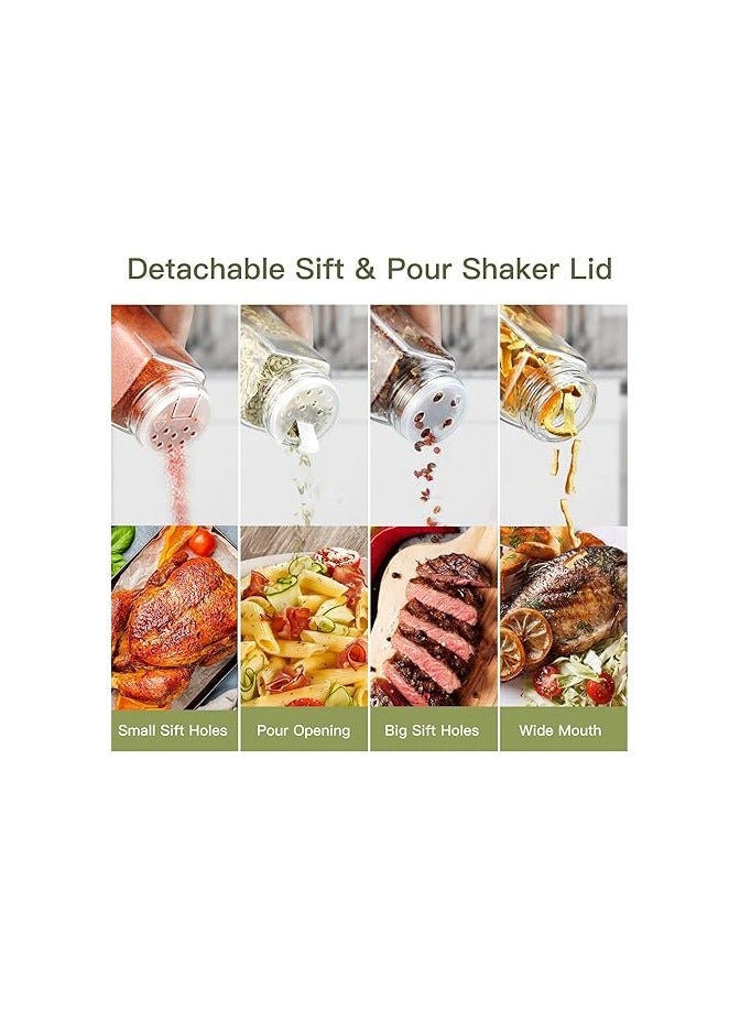 Thokono Spice Jars Square 24 Pieces with Bamboo Lid 120 ml, 10.5 x 4.5 cm Spice Jars Set with Screw Cap, Spice Shaker Glass with Shaker Insert, Spice Container Spice Storage Spice Jars - Image 4