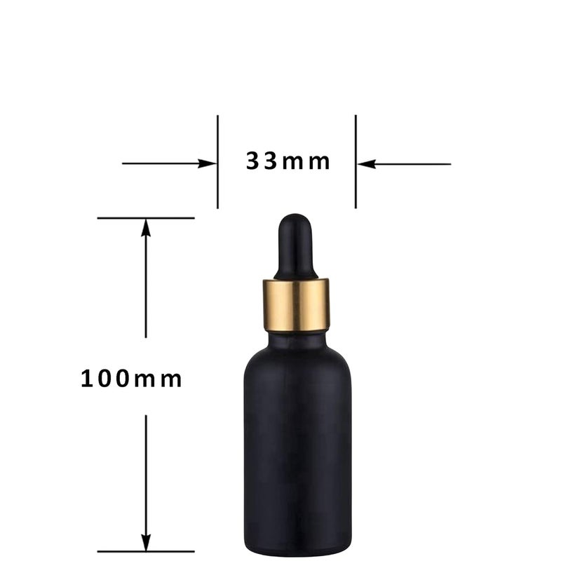 Devinez زجاجة زجاجية دائرية متعددة الاستخدامات باللون الأسود غير اللامع، سعة 30 مل مع قطارة زجاجية سوداء (عبوة من 6) ، للجمال، الزيوت الأساسية، الخلطات، العناية بالبشرة، السفر، التونر، مستحضرات التجميل و DIY - Image 2