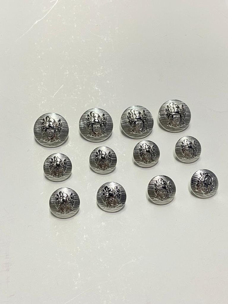 Karan Tuhafiye Karan Haberdashery Blazer Jacket Button Set Silver / Crest Model 2 cm and 1.5 - Image 2