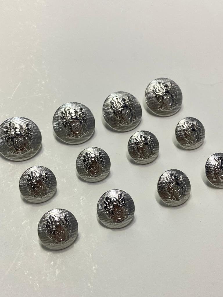 Karan Tuhafiye Karan Haberdashery Blazer Jacket Button Set Silver / Crest Model 2 cm and 1.5 - Image 3