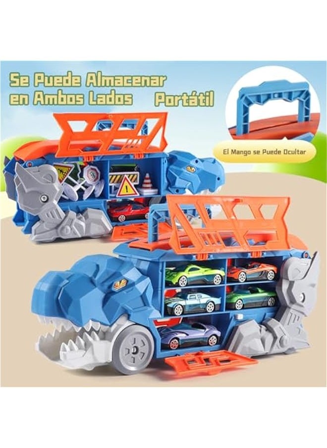 Kids Dinosaur Truck Toy With 6 Pieces Small Car Toys, Transport Truck Suitable for Kids 3-7 Years Old, Party, Birthday, Children's Day Gift  - Image 4