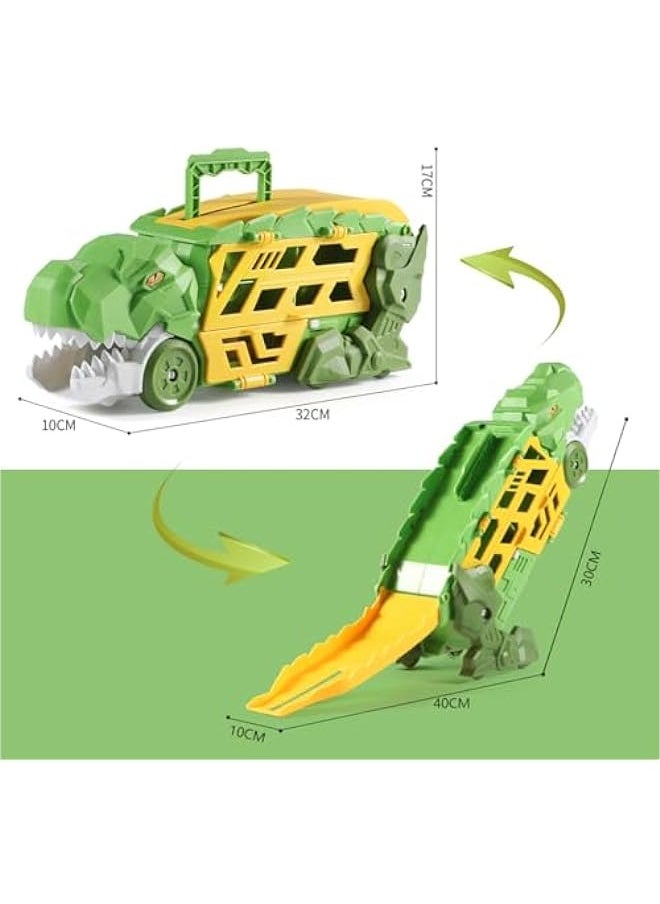 Kids Dinosaur Truck Toy With 6 Pieces Small Car Toys, Transport Truck Suitable for Kids 3-7 Years Old, Party, Birthday, Children's Day Gift  - Image 5