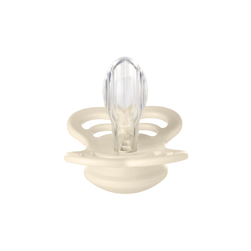 BIBS لهايات بيبس - مجموعة سوبريم | حلمة متماثلة | سيليكون | مصنوعة في الدنمارك | مجموعة من 2 لهاية بلون العاج/المريمية | الحجم 6-18 شهر - Image 4