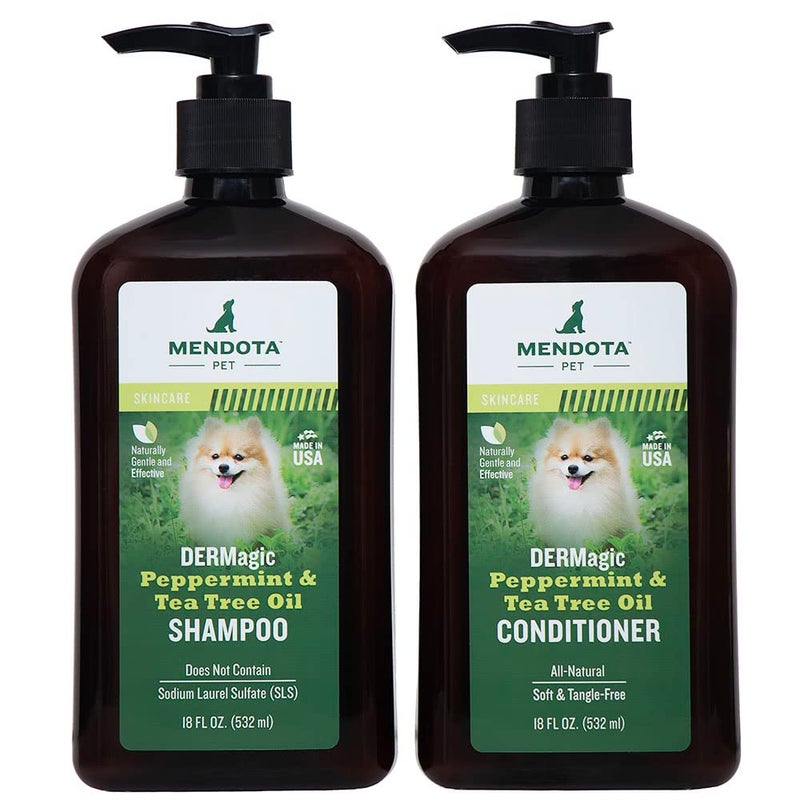 DERMagic Peppermint & Tea Tree Oil Shampoo & Conditioner 18 fl. oz. - Image 1