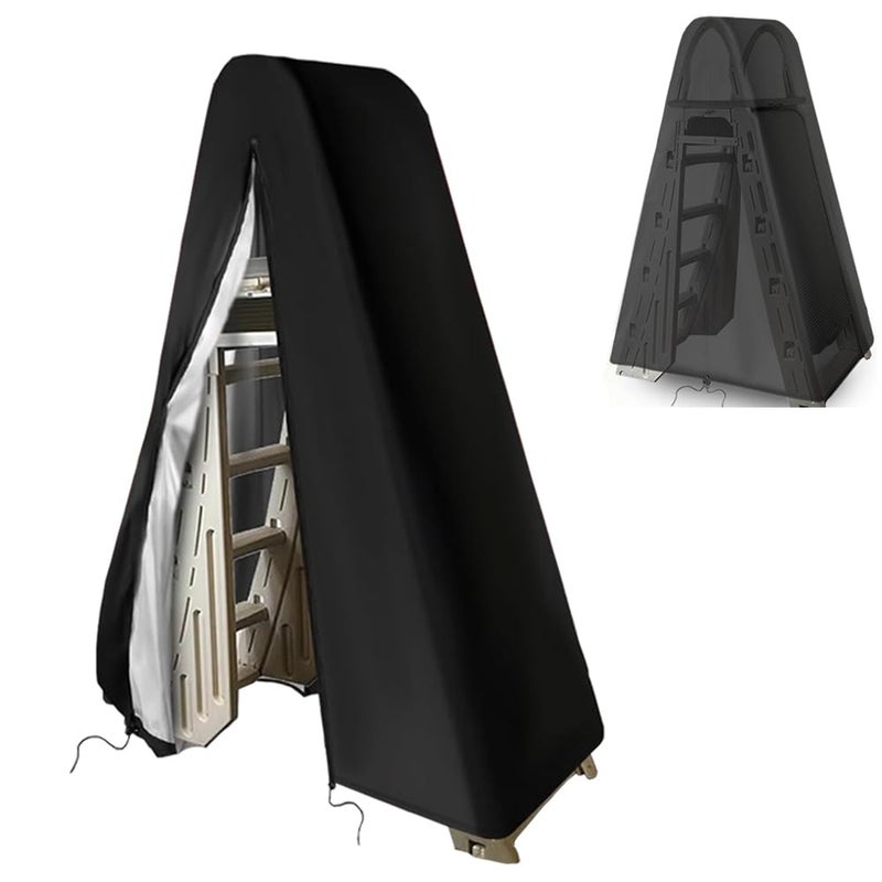 SUNSURE - Valid Brand Patio Pool Ladder Cover 78Wx22Lx63H Inch Ladder Cover for 7200 Roll Guard Above Ground Pool Ladder Outdoor Swimming Pool Platform Ladder Covers with Zipper Adjustable Drawstring - Image 2