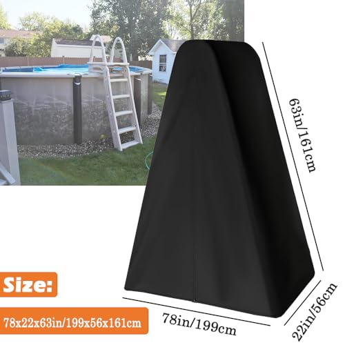 SUNSURE - Valid Brand Patio Pool Ladder Cover 78Wx22Lx63H Inch Ladder Cover for 7200 Roll Guard Above Ground Pool Ladder Outdoor Swimming Pool Platform Ladder Covers with Zipper Adjustable Drawstring - Image 3