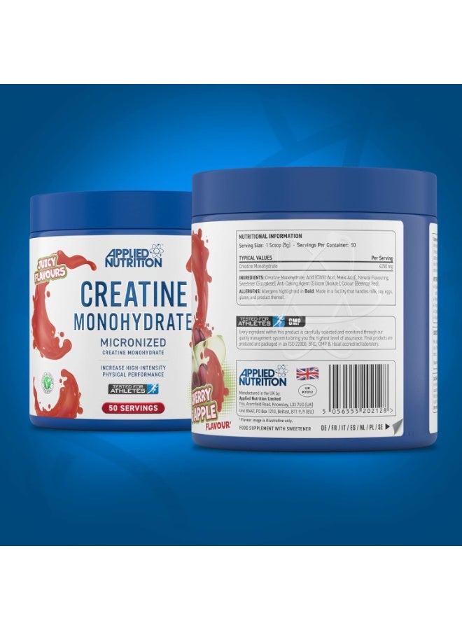 أبلايد نيوتريشن ابلايد نيوترشن كرياتين مونوهيدرات ميكرونيزيد, يزيد من الأداء ويدعم نمو العضلات, بطعم الكرز والتفاح, 250 جرام - Image 2