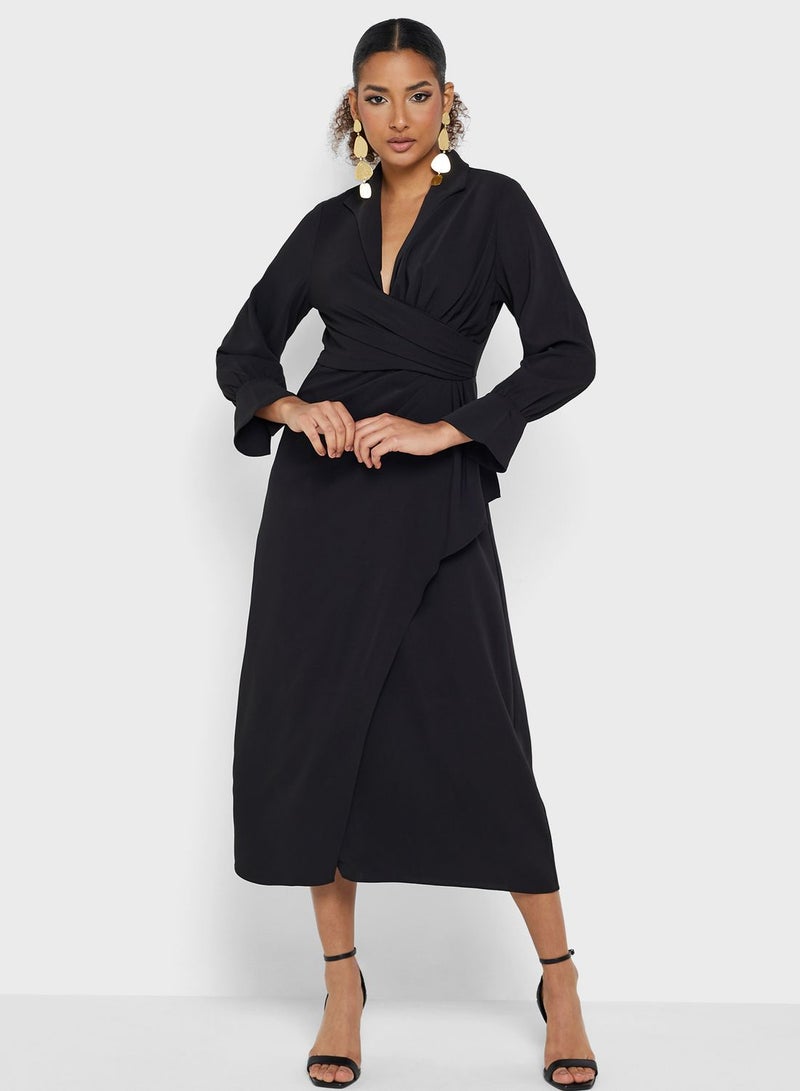Montania Wrap Midi Dress - Image 1