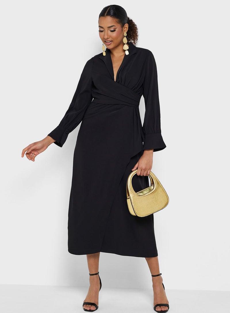Montania Wrap Midi Dress - Image 4