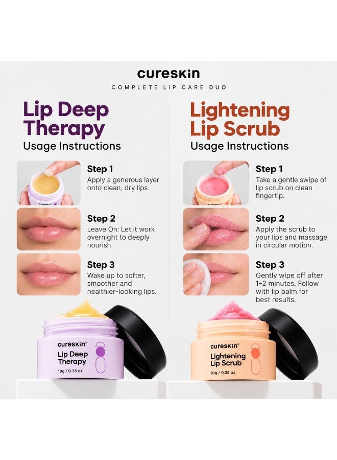 Cureskin Lip Scrub Combo | For Unisex Combo | Lip Deep Therapy for Dark Lips to Lighten | Lightening Lip Scrub for Dark Lips to Lighten Pink,10g 2 Count - Image 2