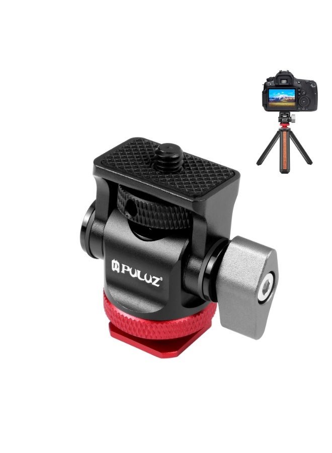 PULUZ PULUZ Mini 180 Degree Swing Tripod Ball Head Cold Shoe Mount Adapter(Red)  - Image 1