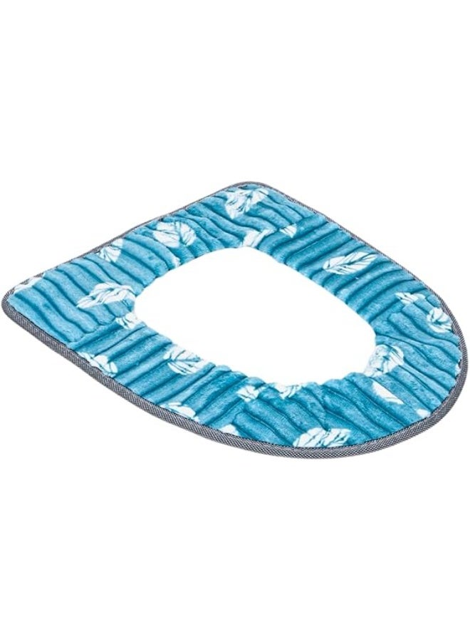 Double Layered Toilet Seat Cover With Zipper Universal Fit Soft And Comfortable Washable Reusable Toilet Cushion Thick, Lid Cover For Bathroom Hygiene Easy To Install Remove And Clean (Mint Green) - Image 1