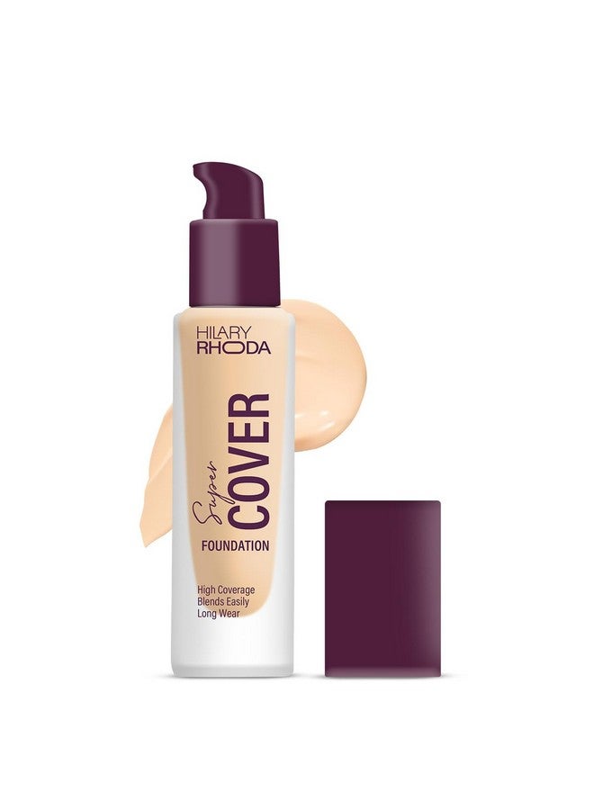 Hilary Rhoda Super Cover Foundation | Blemish Free | High Coverage & Waterproof Foundation | 24-Hour Stay & Non-Sticky Formula | Matte Finish | Blends Flawlessly | 30G (Shell White) - Image 1