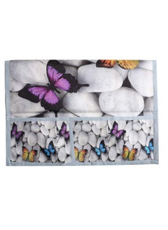 Kuber Industries Kuber Industries Butterfly Print Fridge Cover With Side Pockets|Fridge Top Cover|Refrigerator Cover|Washable Cotton Material|6 Utility Pockets (Cream)  - Image 5