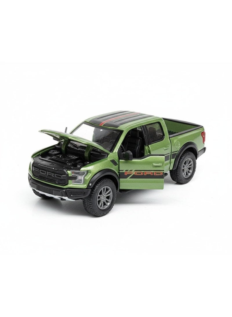 Kinsmart 1:78 Scale -2022 Ford F-150 Raptor Livery Edition Die-Cast Pickup Truck-Green